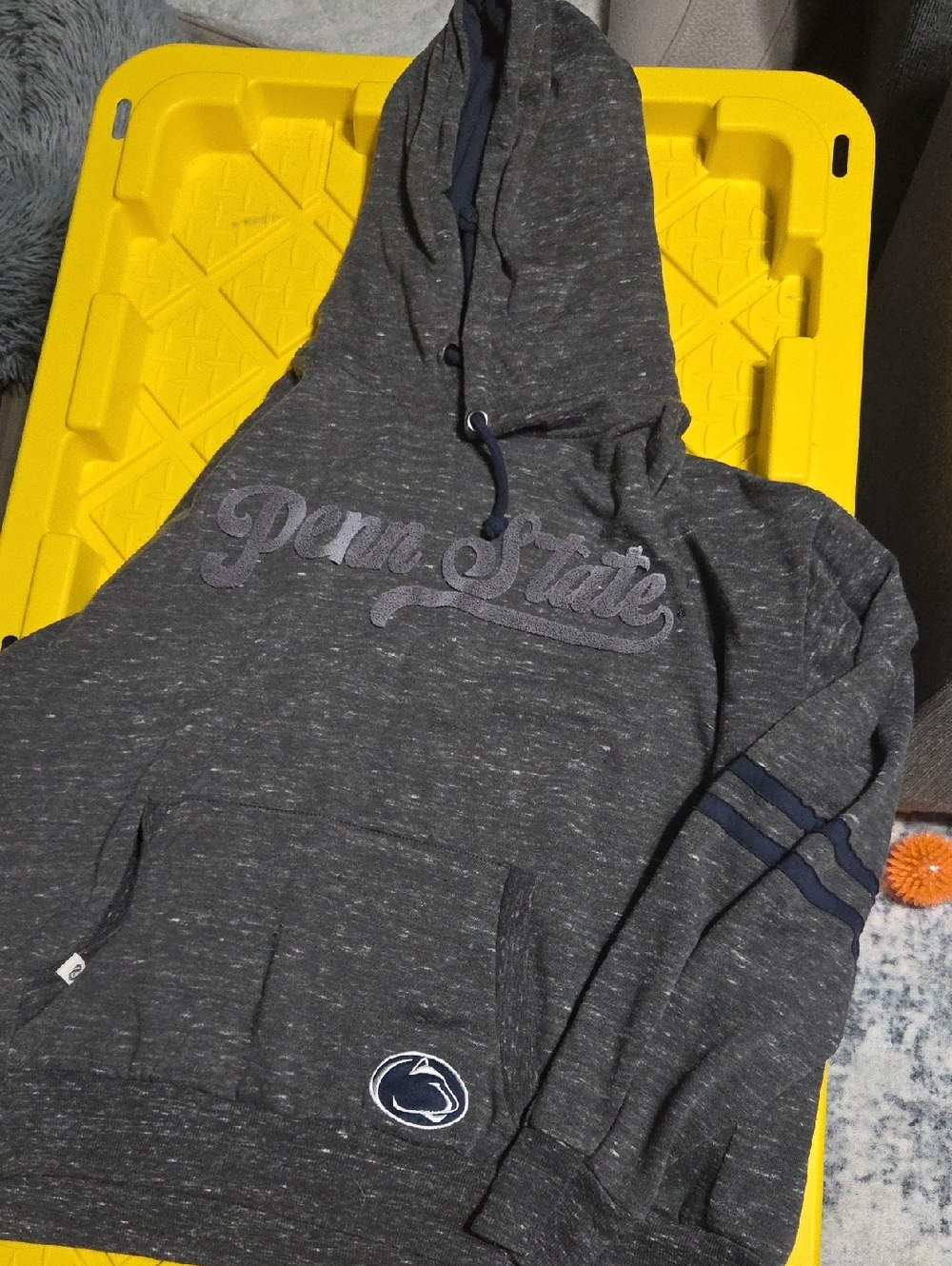 Colosseum Penn State Gray Hooded Sweatshirt with Navy Accents